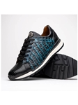 Navy/Black Genuine Crocodile & Lizard Sneaker | Marco Di Milano Sneakers Collection | Sam's Tailoring Fine Men's Clothing