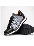 Newspaper/Black Genuine Crocodile & Lizard Sneaker | Marco Di Milano Sneakers Collection | Sam's Tailoring Fine Men's Clothing