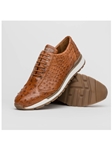 Antique Cognac Genuine Ostrich Quill Men's Sneaker | Marco Di Milano Sneakers Collection | Sam's Tailoring Fine Men's Clothing