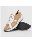 Orix/White Genuine Ostrich & Calfskin Men's Sneaker | Marco Di Milano Sneakers Collection | Sam's Tailoring Fine Men's Clothing