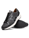 Black Genuine Python & Calfskin Men's Sneaker | Marco Di Milano Sneakers Collection | Sam's Tailoring Fine Men's Clothing