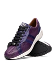Purple Genuine Python & Calfskin Men's Sneaker | Marco Di Milano Sneakers Collection | Sam's Tailoring Fine Men's Clothing