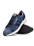 Navy Genuine Python & Calfskin Men's Sneaker | Marco Di Milano Sneakers Collection | Sam's Tailoring Fine Men's Clothing
