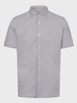 Light Grey Jacquard Premium Short Sleeve Knit Shirt| Emanuel Berg Short Sleeve Shirts Collection | Sam's Tailoring Fine Men Clothing