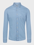 Blue Washed Crinkle Denim Sport Men's Casual Shirt | Emanuel Berg Casual Shirts Collection | Sam's Tailoring Fine Men Clothing
