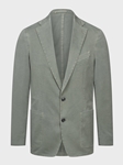 Green Solid Washed Cotton 2-Button D-Constructed Soft Jacket  | Emanuel Berg Jackets Collection | Sam's Tailoring Fine Men Clothing