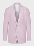 Pink Solid Wool, Silk, Linen Blend 2-Button D-Constructed Soft Jacket | Emanuel Berg Jackets Collection | Sam's Tailoring Fine Men Clothing