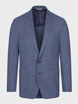 Navy Solid Wool, Silk, Linen Blend 2-Button D-Constructed Soft Jacket | Emanuel Berg Jackets Collection | Sam's Tailoring Fine Men Clothing