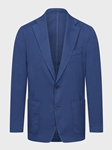 Navy Solid Washed Cotton 2-Button D-Constructed Soft Jacket | Emanuel Berg Jackets Collection | Sam's Tailoring Fine Men Clothing
