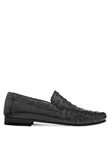 Black Genuine Ostrich Exotic Men's Moccasin Slip On | Mezlan Slip Ons Collection | Sam's Tailoring Fine Men's Clothing