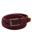 Orange & Blue Game Day Italian Woven Stretch Belt | Torino Leather Resort Casual Belts Collection | Sam's Tailoring Fine Men's Clothing