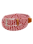 Red & White Game Day Italian Woven Stretch Belt | Torino Leather Resort Casual Belts Collection | Sam's Tailoring Fine Men's Clothing