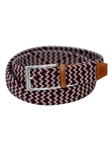 Maroon & Grey Game Day Italian Woven Stretch Belt | Torino Leather Resort Casual Belts Collection | Sam's Tailoring Fine Men's Clothing