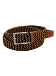 Black & Old Gold Game Day Italian Woven Stretch Belt | Torino Leather Resort Casual Belts Collection | Sam's Tailoring Fine Men's Clothing