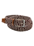 Crimson & Cream Game Day Italian Woven Stretch Belt | Torino Leather Resort Casual Belts Collection | Sam's Tailoring Fine Men's Clothing