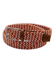 Orange & White Game Day Italian Woven Stretch Belt | Torino Leather Resort Casual Belts Collection | Sam's Tailoring Fine Men's Clothing