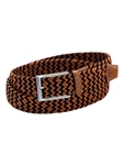 Orange & Navy Game Day Italian Woven Stretch Belt | Torino Leather Resort Casual Belts Collection | Sam's Tailoring Fine Men's Clothing