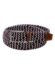 Maroon & White Game Day Italian Woven Stretch Belt | Torino Leather Resort Casual Belts Collection | Sam's Tailoring Fine Men's Clothing