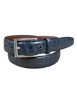 Navy Genuine Nile Crocodile Men'S Exotic Dress Belt | Torino Leather Exotic Belts Collection | Sam's Tailoring Fine Men's Clothing