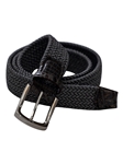 Grey Italian Woven Fabric With Crocodile-Embossed Calfskin Tabs Belt | Torino Leather Cool Casual Belts Collection | Sam's Tailoring Fine Men's Clothing