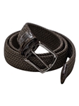 Taupe Italian Woven Fabric With Crocodile-Embossed Calfskin Tabs Belt | Torino Leather Cool Casual Belts Collection | Sam's Tailoring Fine Men's Clothing