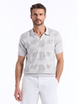 Light Grey Geometric Marcross Short Sleeve Sweater | Robert Graham Sweaters Collection | Sam's Tailoring Fine Men's Clothing