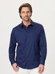Navy Quiet Glory Long Sleeve Button Down Shirt  | Robert Graham Long Sleeves Shirts Collection | Sam's Tailoring Fine Men's Clothing