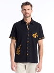 Black Golden Jungle Short Sleeve Button Down Men Shirt  | Robert Graham Short Sleeves Shirts Collection | Sam's Tailoring Fine Men's Tailoring