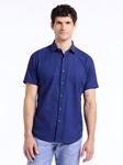 Navy Hudson Short Sleeve Button Down Men's Shirt | Robert Graham Short Sleeves Shirts Collection | Sam's Tailoring Fine Men's Tailoring