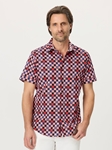 Multi Stars Aligned Short Sleeve Button Down Men Shirt | Robert Graham Short Sleeves Shirts Collection | Sam's Tailoring Fine Men's Tailoring