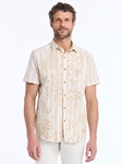 Tan Desert Leaves Limited Edition Short Sleeve Men's Shirt | Robert Graham Short Sleeves Shirts Collection | Sam's Tailoring Fine Men's Tailoring