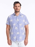 Blue Primrose Short Sleeve Button Down Men's Shirt | Robert Graham Short Sleeves Shirts Collection | Sam's Tailoring Fine Men's Tailoring