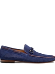 Blue Tarraco Perf Suede Men's Casual Moccasin | Mezlan Slip Ons Collection | Sam's Tailoring Fine Men's Clothing