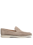 Taupe Sanlucar Woven Suede Men's Moccasin | Mezlan Slip Ons Collection | Sam's Tailoring Fine Men's Clothing