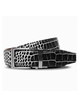 Kayiman Black & White Luxury 1.575" Strap [40Mm] Ratchet Belt | NexBelt Dress Belts | Sam's Tailoring Fine Men's Clothing