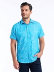 Blue Hudson Short Sleeve Button Down Men's Shirt | Robert Graham Short Sleeves Shirts Collection | Sam's Tailoring Fine Men Clothing