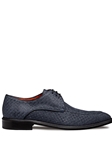Blue Montage Print Suede Men's Derby Shoe | Mezlan Lace Ups Shoes Collection | Sam's Tailoring Fine Men's Clothing