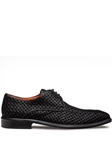 Black Montage Print Suede Men's Derby Shoe | Mezlan Lace Ups Shoes Collection | Sam's Tailoring Fine Men's Clothing