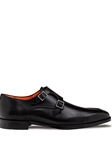 Black Berkshire Double Monk Strap Men's Shoe | Mezlan Monk Strap Shoes Collection | Sam's Tailoring Fine Men's Clothing