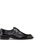 Black Afton Textured Shiny Calf Monk Strap Shoe | Mezlan Monk Strap Shoes Collection | Sam's Tailoring Fine Men's Clothing