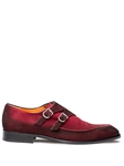 Wine Cascade Suede Double Monk Strap Men Shoe | Mezlan Monk Strap Shoes Collection | Sam's Tailoring Fine Men's Clothing