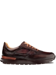 Dark Brown Arkley Calf/Ostrich Paw Men's Sneaker | Mezlan Casual Shoes Collection | Sam's Tailoring Fine Men's Clothing