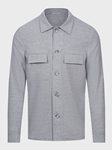 Light Grey Wool Jersey D-Constructed Men'S Shirt Jacket | Emanuel Berg Jackets Collection | Sam's Tailoring Fine Men Clothing