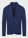 Navy With Two Buttons Premium Houndstooth Men'S Swacket  | Emanuel Berg Swackets Collection | Sam's Tailoring Fine Men Clothing
