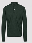 Dark Green Wool Jersey Luxe Long Sleeve Men'S Polo | Emanuel Berg Polos Collection | Sam's Tailoring Fine Men Clothing