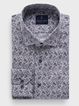 Red Printed Poplin Stretch Sport Luxury Men'S Dress Shirt | Emanuel Berg Business Shirts Collection | Sam's Tailoring Fine Men Clothing