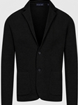 Black Premium Chevron Structured With Two Buttons Swacket  | Emanuel Berg Jackets Collection | Sam's Tailoring Fine Men Clothing
