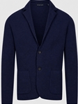 Navy Premium Chevron Structured With Two Buttons Swacket  | Emanuel Berg Jackets Collection | Sam's Tailoring Fine Men Clothing