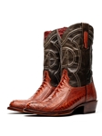 Rustic Cognac Genuine Ostrich Leg Skin Cowboy Boot | Western Boots Collection | Sam's Tailoring Fine Men's Clothing