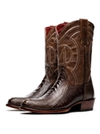 Clear Brown Genuine Ostrich Leg Skin Cowboy Boot | Western Boots Collection | Sam's Tailoring Fine Men's Clothing